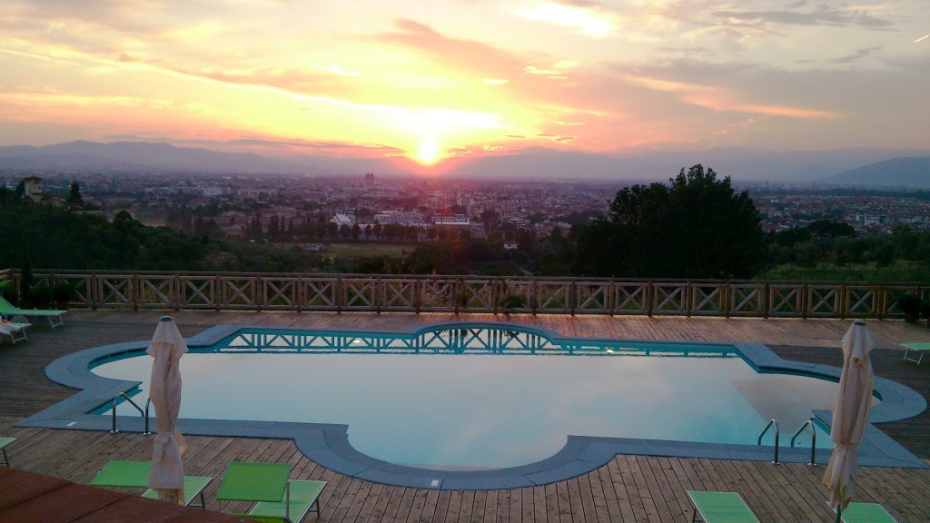 Villa Tolomei Hotel Swimming Pool Sunset Florence R